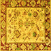 Square Abstract Yellow Modern Rug, abs4332yw