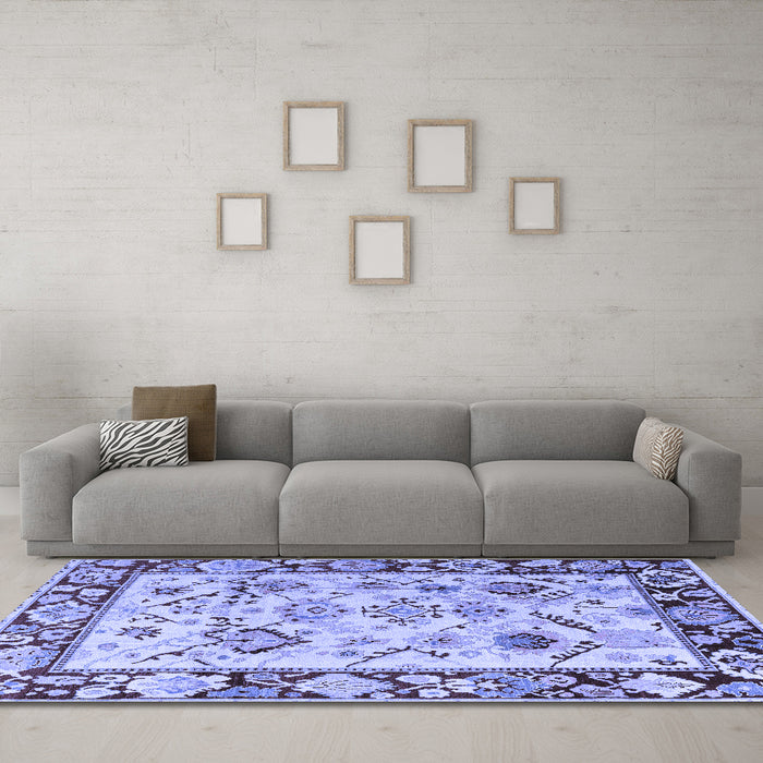 Machine Washable Abstract Blue Modern Rug in a Living Room, wshabs4332blu