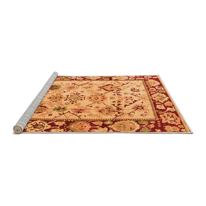 Sideview of Machine Washable Abstract Orange Modern Area Rugs, wshabs4332org