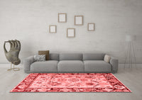 Machine Washable Abstract Red Modern Rug, wshabs4332red