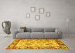 Machine Washable Abstract Yellow Modern Rug in a Living Room, wshabs4332yw