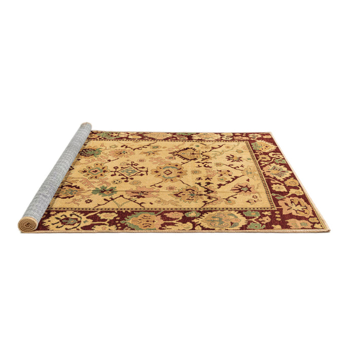 Sideview of Machine Washable Abstract Brown Modern Rug, wshabs4332brn