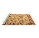 Sideview of Machine Washable Abstract Brown Modern Rug, wshabs4332brn