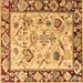 Square Abstract Brown Modern Rug, abs4332brn