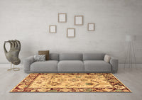 Machine Washable Abstract Brown Modern Rug, wshabs4332brn