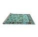 Sideview of Machine Washable Abstract Light Blue Modern Rug, wshabs4332lblu