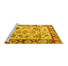 Sideview of Machine Washable Abstract Yellow Modern Rug, wshabs4332yw