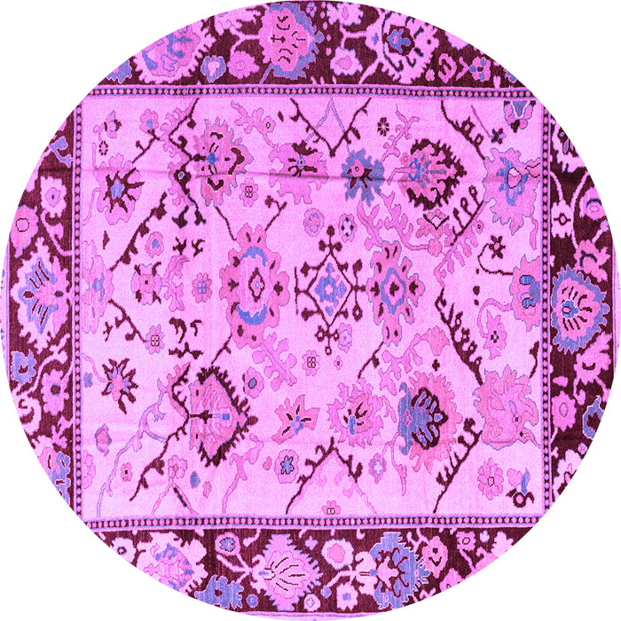 Round Abstract Purple Modern Rug, abs4332pur