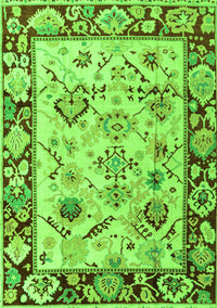 Abstract Green Modern Rug, abs4332grn