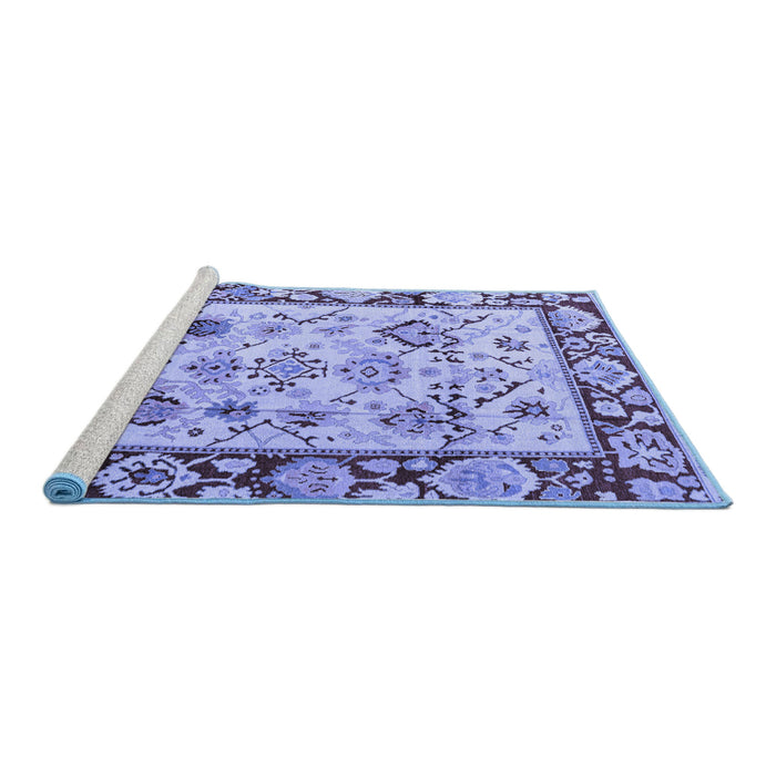 Sideview of Machine Washable Abstract Blue Modern Rug, wshabs4332blu