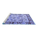 Sideview of Machine Washable Abstract Blue Modern Rug, wshabs4332blu