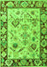 Machine Washable Abstract Green Modern Area Rugs, wshabs4332grn