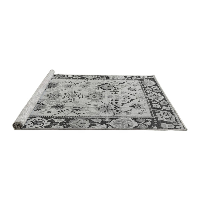 Sideview of Machine Washable Abstract Gray Modern Rug, wshabs4332gry