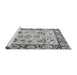 Sideview of Machine Washable Abstract Gray Modern Rug, wshabs4332gry