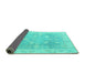 Sideview of Oriental Turquoise Traditional Rug, abs4333turq