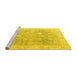 Sideview of Machine Washable Oriental Yellow Traditional Rug, wshabs4333yw