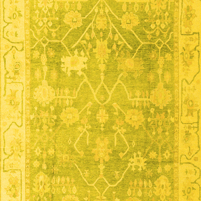 Machine Washable Oriental Yellow Traditional Rug, wshabs4333yw
