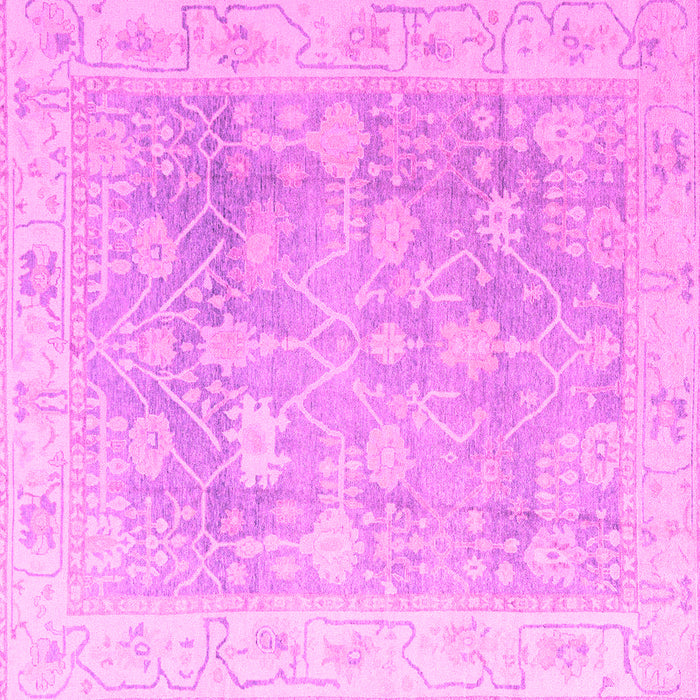 Square Machine Washable Oriental Pink Traditional Rug, wshabs4333pnk
