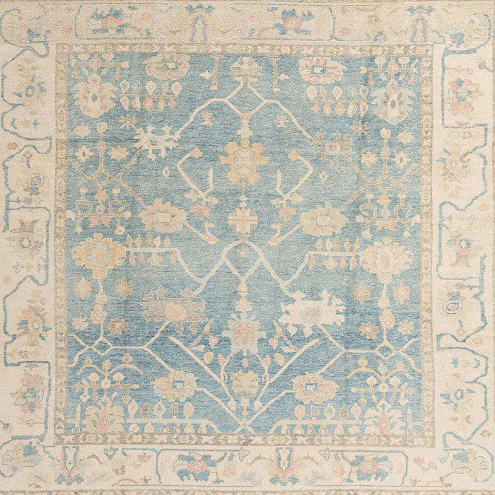 Square Abstract Sage Green Oriental Rug, abs4333