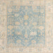 Square Abstract Sage Green Oriental Rug, abs4333