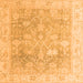 Square Machine Washable Oriental Orange Traditional Area Rugs, wshabs4333org