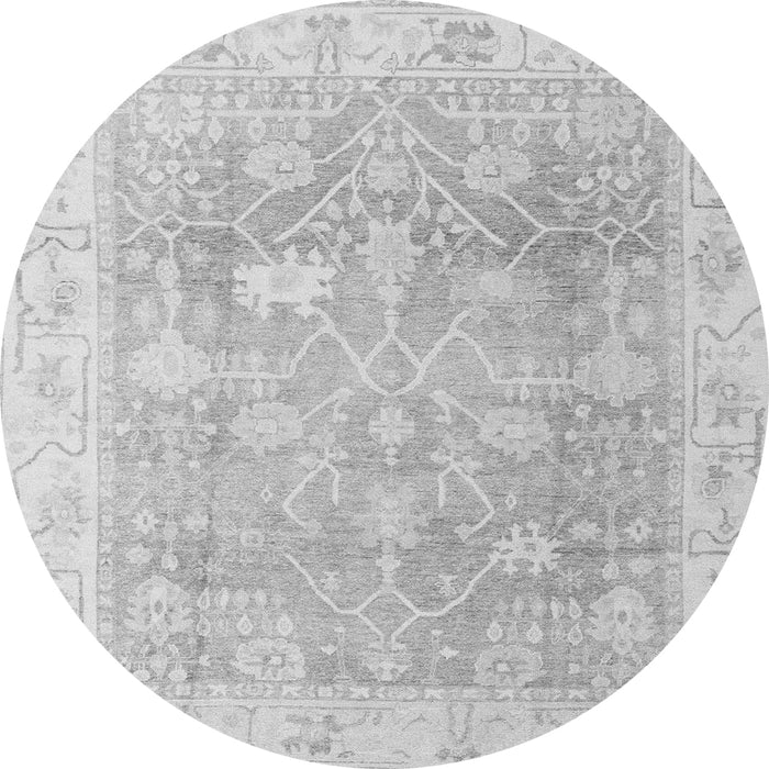 Round Oriental Gray Traditional Rug, abs4333gry