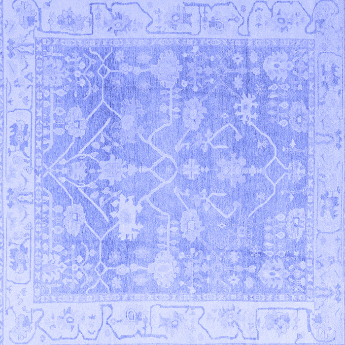 Square Machine Washable Oriental Blue Traditional Rug, wshabs4333blu