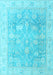 Machine Washable Oriental Light Blue Traditional Rug, wshabs4333lblu