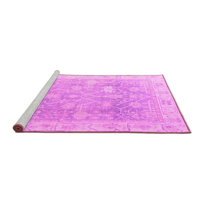 Sideview of Machine Washable Oriental Pink Traditional Rug, wshabs4333pnk