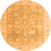 Round Oriental Orange Traditional Rug, abs4333org