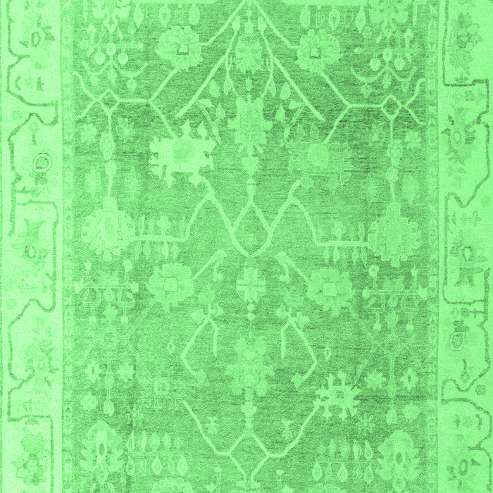Machine Washable Oriental Emerald Green Traditional Area Rugs, wshabs4333emgrn