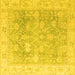 Square Oriental Yellow Traditional Rug, abs4333yw