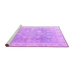 Sideview of Machine Washable Oriental Purple Traditional Area Rugs, wshabs4333pur