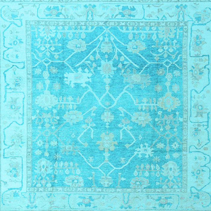 Square Oriental Light Blue Traditional Rug, abs4333lblu