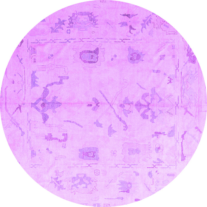 Round Oriental Purple Traditional Rug, abs4334pur