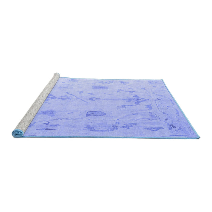 Sideview of Machine Washable Oriental Blue Traditional Rug, wshabs4334blu