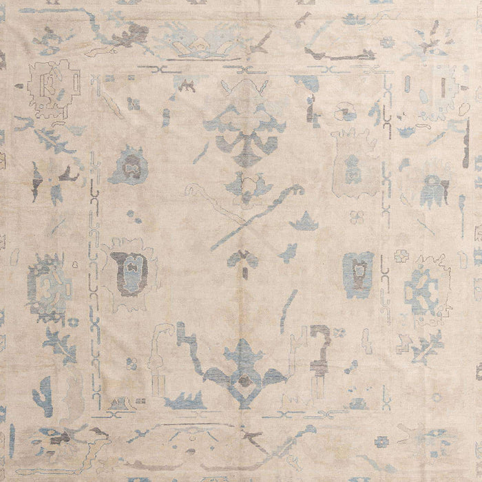 Square Abstract Tan Brown Oriental Rug, abs4334