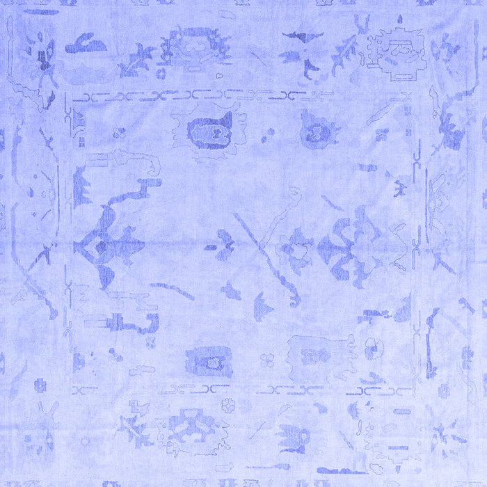 Square Oriental Blue Traditional Rug, abs4334blu