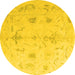 Round Oriental Yellow Traditional Rug, abs4334yw