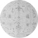 Round Machine Washable Oriental Gray Traditional Rug, wshabs4334gry