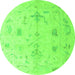 Round Oriental Green Traditional Rug, abs4334grn