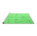 Sideview of Machine Washable Oriental Emerald Green Traditional Area Rugs, wshabs4334emgrn