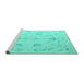 Sideview of Machine Washable Oriental Turquoise Traditional Area Rugs, wshabs4334turq