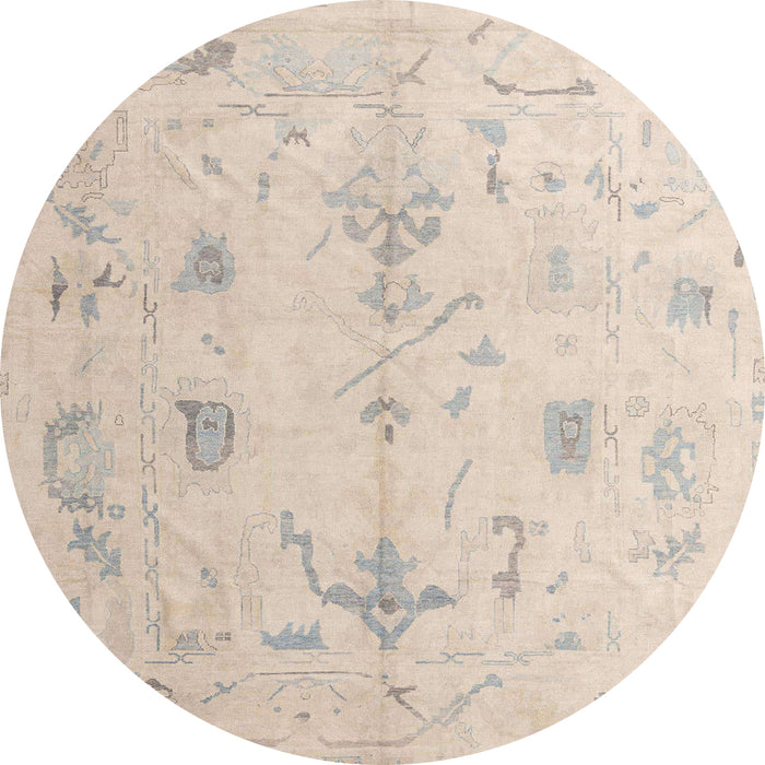 Round Machine Washable Abstract Tan Brown Rug, wshabs4334