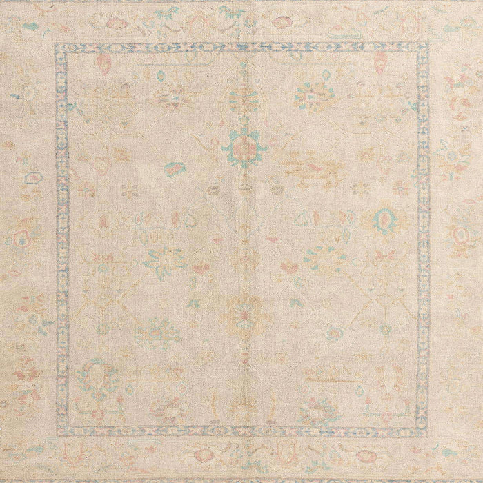 Square Machine Washable Abstract Navajo White Rug, wshabs4335