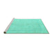 Sideview of Machine Washable Oriental Turquoise Traditional Area Rugs, wshabs4335turq