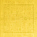 Square Machine Washable Oriental Yellow Traditional Rug, wshabs4335yw