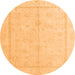 Round Oriental Orange Traditional Rug, abs4335org