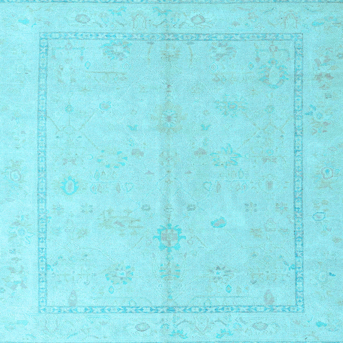 Square Oriental Light Blue Traditional Rug, abs4335lblu