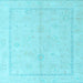 Square Oriental Light Blue Traditional Rug, abs4335lblu